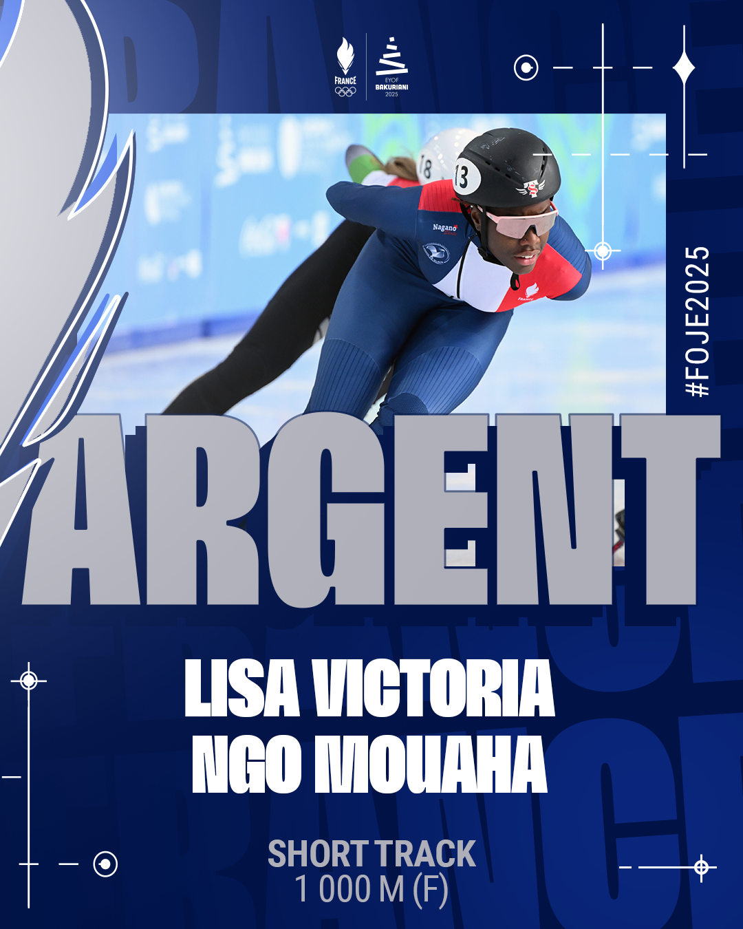 Médaille d'argent en 1000 m