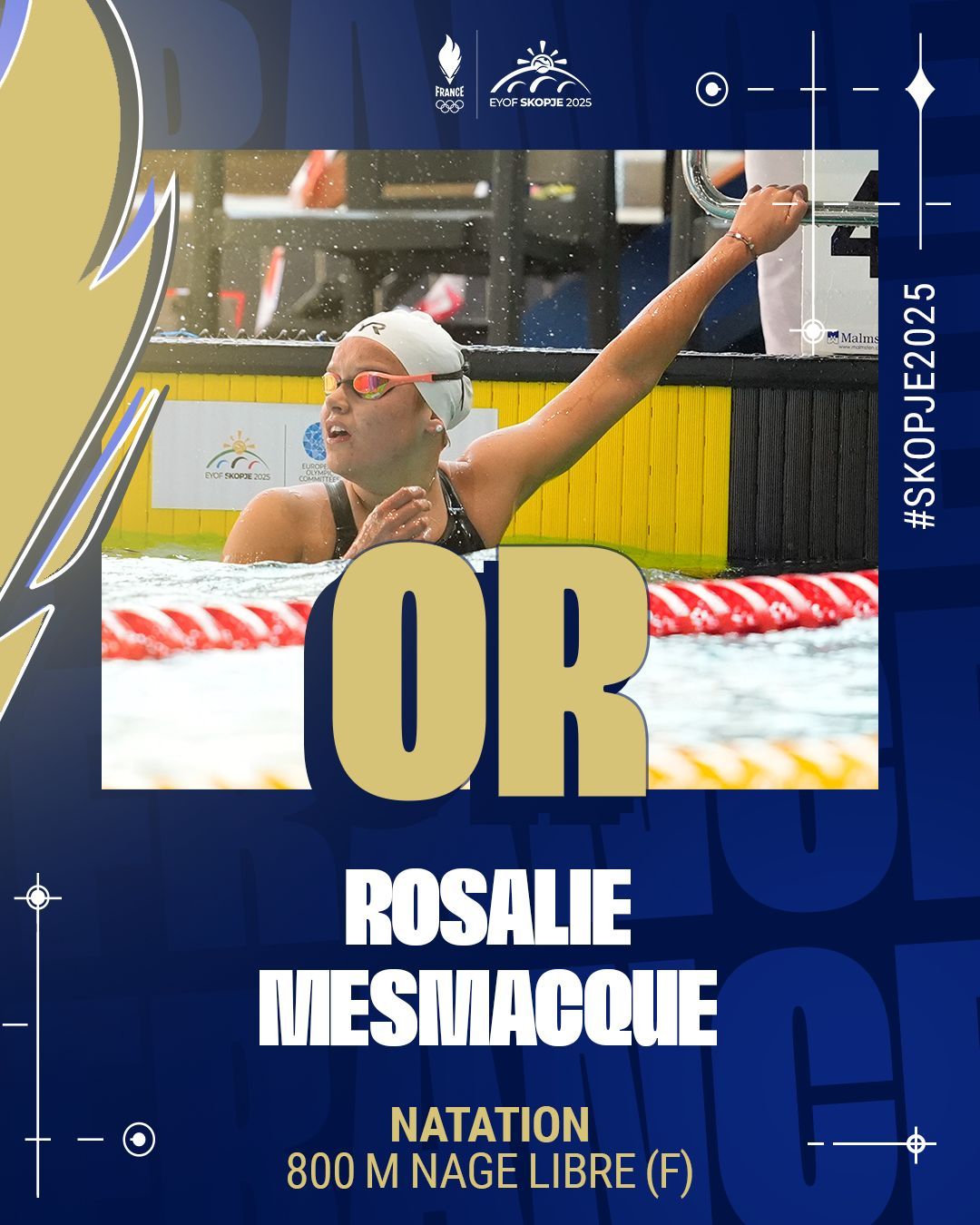 Rosalie Mesmacque, médaillée d'or en natation 800 m nage libre